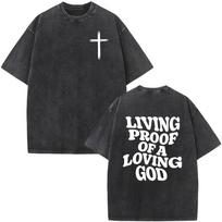 The Crossshaped Angel Wings Graphics T Shirt Unisex Women Christian Jesus Vintage Washed Harajuku Casual Oversized Soft Durable S