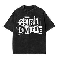 Avril Lavigne Singer Punk Music Tour Washed T Shirt Streetwear Hip Hop Novelty TShirts Tees Unisex Women Short Sleeve Oversize S