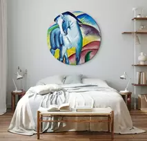 Artgeist Apvalus paveikslas ant drobės - Franz Marc – Mėlyna Horse