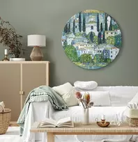 Artgeist Apvalus paveikslas ant drobės - Gustav Klimt – Church in Casson