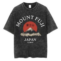 Japanese Style Tokyo City Graphic Vintage Washed TShirt  Unisex Harajuku Trendy  Cotton Casual Streetwear Universal Fit S