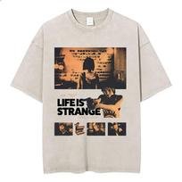 Game Life Is Strange Vintage Washed Tshirt Men Women Casual Retro Oversized T Shirts Mens Clothing Streetwear Unisex Fans Gift S