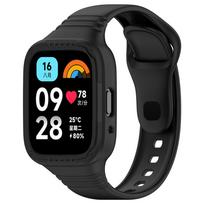 Case+Silicone Strap for Redmi watch 3 active/Lite band smartwatch Accessories Waterproof Bracelet for redmi watch 3 active/Lite Redmi watch 3 actve juoda