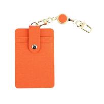 HHARUCO Pass Case Reel Men Women Children Unisex Vertical Ticket Holder Stretchable Double-Sided Holds 2 3 IC Cards Employee ID Genuine Leather PU