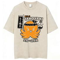 Japonijos Octo Beats Osaka Dotonbori Girtas aštuonkojis Juokingi marškinėliai Vyrams Moterims Derliaus skalauti Oversize medvilniniai marškinėliai Streetwear S