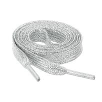Allegra K Metallic Shoelaces Ribbon Flat Wide Fluorescent Shiny Sparkling Stylish Laces Sneakers Universal Shoe Accessories Width 1cm