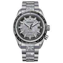 CITIZEN Attesa Series 100 Meter Waterproof Perpetual Calendar Solar Quartz Super Titanium Strap 40.6mm Men's Watch Silver Dial CB0284-66A mėlyna