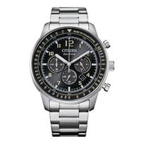 CITIZEN Eco-Drive Serija Kristalinis Stiklas Saulės Kvarcas Plieninė Apyrankė Vyriškas Laikrodis Juodas Ciferblatas CA4500-83E juoda