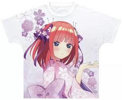 Armabianca Nakano Nino Wedding Quintuplets Sakura Kimono T T-Shirt White Purple 4XL
