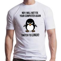 Funny Swith To Linux Angry Tux Penguin T Shirts Men Novelty Short-sleev Tops Programmer Computer Developer Geek Nerd Tshirts S juoda