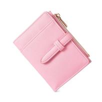 Multi-Cards Slot Women's Wallet PU Mini Coin Pocket Practical Credit Cards Holder  Business rožinė