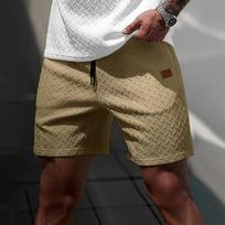 Men Casual Shorts Lightweight Breathable Fabric Drawstring Waist Fit Pattern Everyday Wear XL chaki