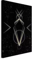 Artgeist Paveikslas - Symmetry of Shapes (1-part) - Graphic Motif in Juodas Shade