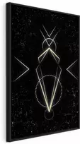 Artgeist Paveikslas - Symmetry of Shapes (1-part) - Graphic Motif in Juodas Shade
