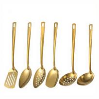 Stainless Steel Kitchen Utensil Set 6 Pieces Lightweight Durable Cooking Tools Includes Spoon Spatula Ladle Tongs and Turner for Everyday Use One size auksas