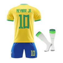Neymar Jr. Kids Sports Gear Brazil Polyester Yellow/Blue Child Sportswear Set 100-110 CM geltona/mėlyna