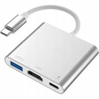 Przejściówka Adapter Typ C 3W1 Hub Usb-C Hdmi 4K