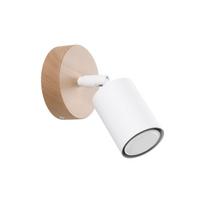 Kinkiet Ścienny Biały Reflektor Z Drewnianą Podstawką Do Czytania Verdo 1Xgu10 10W Sl.1285 Sollux Lighting
