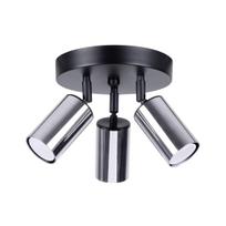 Spot Sufitowy Czarny Okrągły Potrójny Chromowane Klosze 3Xgu10 10W Winx Sl.1369 Sollux Lighting