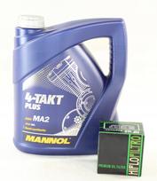 Olej Mannol 10W40 4L 4T + Filtr Oleju Hf145 Raptor Yfm 700 Xt Tenere Virago