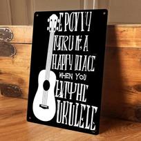 1 Ukulele-themed tinplate wall hanging, suitable for musical instruments, artistic home decor, living room, and bedroom. A creat (as the picture,20x30cm)