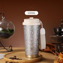 Portable 520ml Insulated Cup Double-drink Large Capacity Coffee Cup Luxury Titanium Cup sidabras