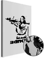 Artgeist Paveikslas - Contrast Duel (1-part) - Banksy on Mural with Mona Lisa