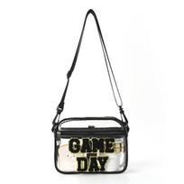 Cross-border embroidery letter messenger bag transparent PVC shoulder small square bag travel portable cosmetics wash storage ba juoda