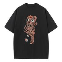 Summer T Shirt Baggy Style Breathable Printed Pure Cotton Scarf Pattern Heavy Comfort Drop Shoulder Mens Womens Tops S įvairiaspalvis