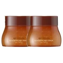 Missha Bee Pollen Renew Honey Mask 130ml x 2pcs - Exfoliating & Moisturizing Wash-Off Pack