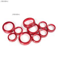 2019+ For Chevrolet Silverado Suburban Tahoe GMC Yukon Sierra Automotive Center Console Knob Decoration Ring Cover Sticker 10PCS raudona