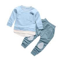 Toddler Girls Long Sleeve Top and Pants Set Soft Cotton Outfit for Spring Autumn Daily Wear Comfortable Fit L mėlyna