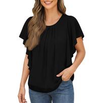 Womens Tops Blouses for Women Dressy Casual Blusas Elegante V Neck T Shirts for Women Oversized Tshirts for Women L juoda