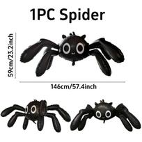 Large 4D Spider Balloon Inflatable Giant Standing Halloween Black Spider Foil Balloons   Halloween Party Home Decor Props 59x146cm