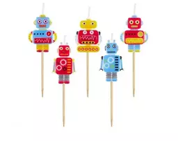 Žvakė „Roboto ateitis“ tortui, 5 žvakių rinkinys