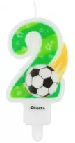 Futbolo kamuolio numeris 2 žvakė, torto žvakė