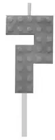 Pilki Blocks Blocks 7 Block Pilka gimtadienio žvakė, skaičių žvakė
