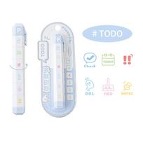 Cute Cartoon To Do List Journal Stamp Self-ink 6 Patterns Seal Pen Portable Detachable Diary Seal Gift School Stationery