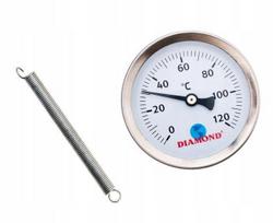 Termometr Bimetaliczny Przylgowy 63 Mm 0-120 St.c