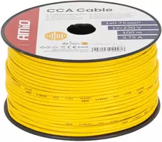 Viengyslis CCA kabelis, geltonas, 1x0.75mm² 100m 3.75A 12/230V AMIO-04447
