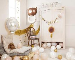 Balon Foliowy Grzechotka Miś Baby Shower 61X88Cm