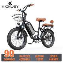 KICKWEY LD20 Elektrinis dviratis 750W variklis 48V20AH baterija Dvigubi diskiniai stabdžiai Priekinė pakabos šakė Elektrinis dviratis 20 colių padanga Elektrinis dviratis kasdieniam važiavimui LD20-750W-48V-20Ah