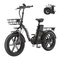 Elektrinis dviratis KETELES KF9 48V35AH Ličio Baterija Elektrinis Dviratis 1000W Variklis 20 Colių Storos Padangos Sulankstomas Kalnų Visureigis E-bike Black