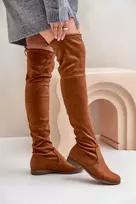 PH2 Camel spalvos zomšiniai batai virš kelių