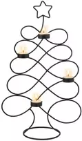Metalinis žvakidė Kalėdų eglutės formos 49 cm Juoda
