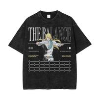 Jugram Haschwalth BLEACH Tshirt Anime Vintage Washed T Shirt Men Clothing Summer Oversized Short Sleeve Cotton Soft Tees Tops S