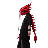 3D Dinosaur Skeleton Mask Headgear Wearable Lifelike Dinosaur Bone Head Hat Creative Cool Dinosaur Costume Role Play Activity 80cm