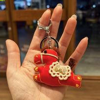 Funny Cartoon Pony Keychain Chinese Style Mini Pony Pendant Good Luck Handmade Horse Year Key Ring Backpack Decoration 2.76x2.36 in