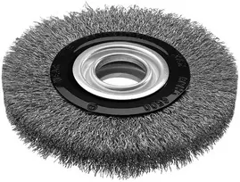 Szczotka Vielinis diskinis šepetys 125 x 20 mm, gofruota viela, INOX