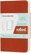 2 MOLESKINE „Volant“ užrašų knygelių rinkinys, XS, 6,5 x 10,5 cm, vienspalviai, 56 puslapiai, koralų oranžinė / akvamarino spalvos